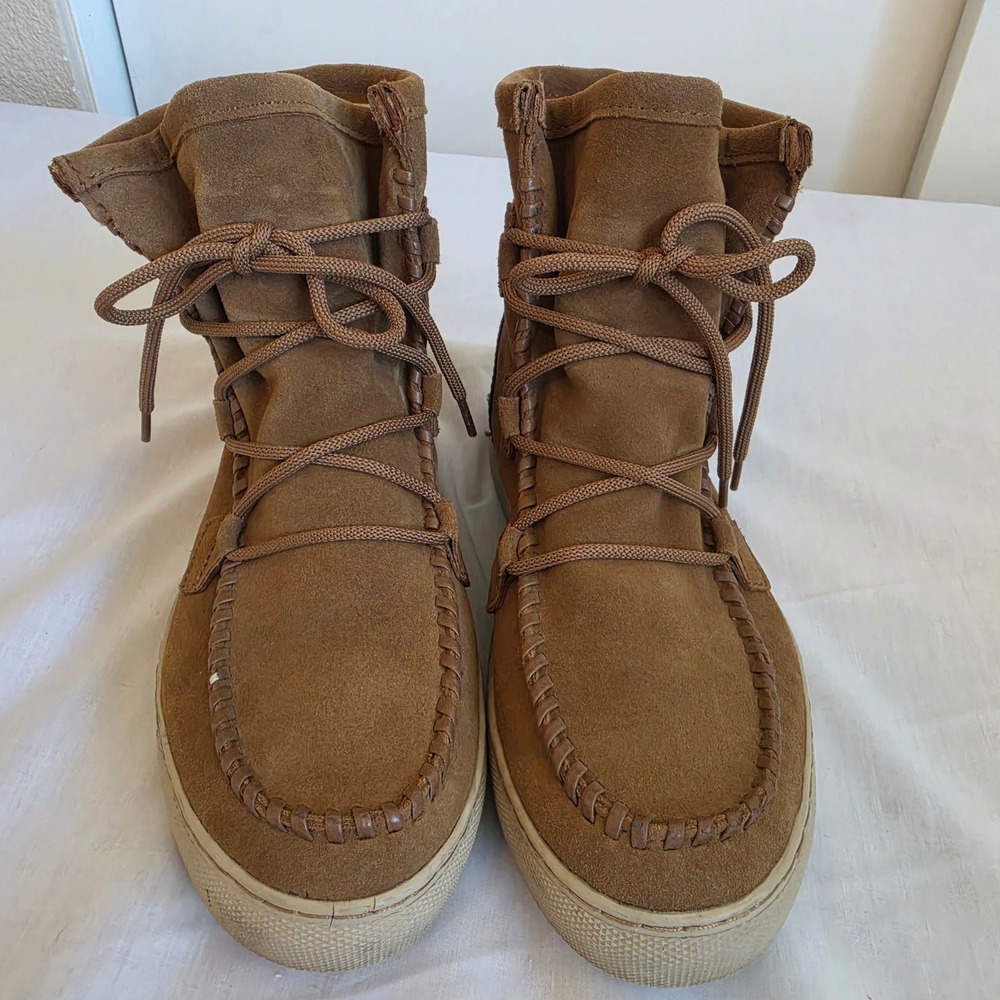 Cougar Fabiola Tan Suede Waterproof Boots Faux Fur Lined Memory Foam Womens 8M